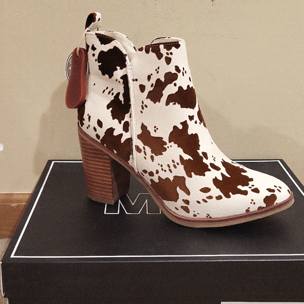 MIA Cow Print Boots